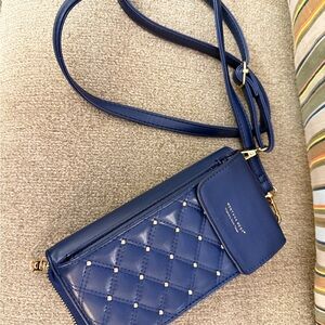 Montana West Navy Quilted Crossbody Bag